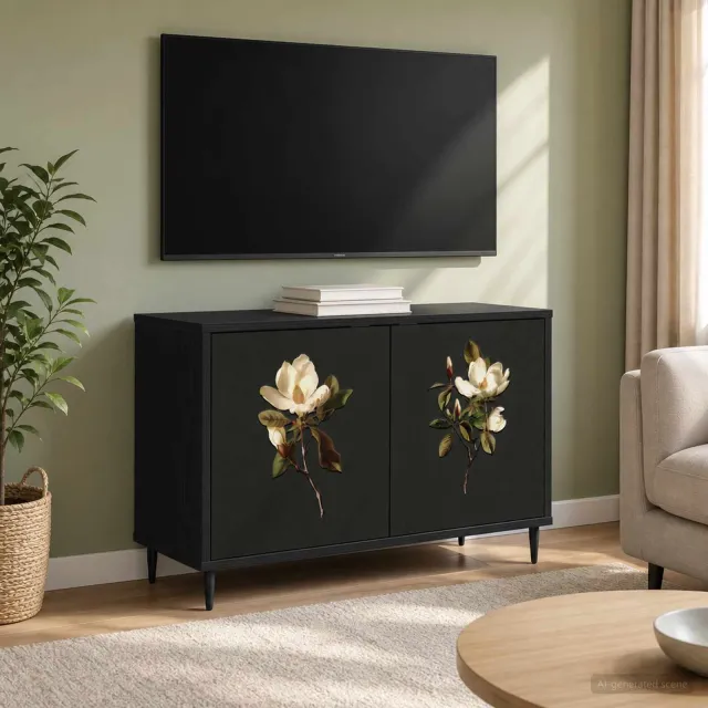 vidaXL Tv-meubel BREMEN 69 x 33 x 50,5 cm Zwart eiken Bewerkt hout, foto 2
