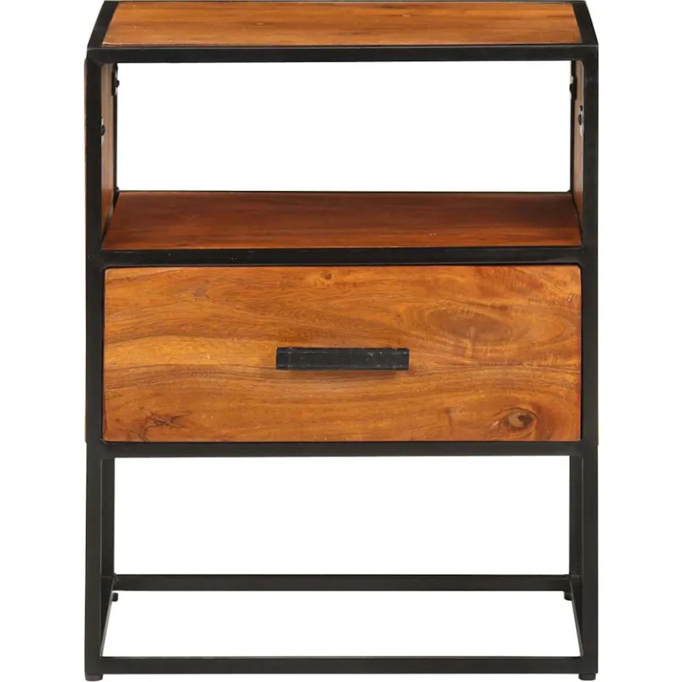 vidaXL Nachtkastje 40x30x50 cm massief acaciahout bruin, foto 2