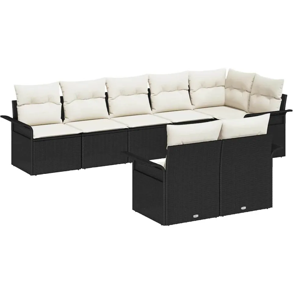 vidaXL Tuin Sofa Set 8 st Zwart poly rattan