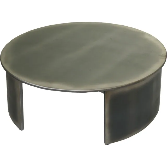 MCW Salontafel MCW-L74, bijzettafel woonkamertafel, MVG-gecertificeerd industrieel, rond Ø80cm, geborstelde metalen look Grijs