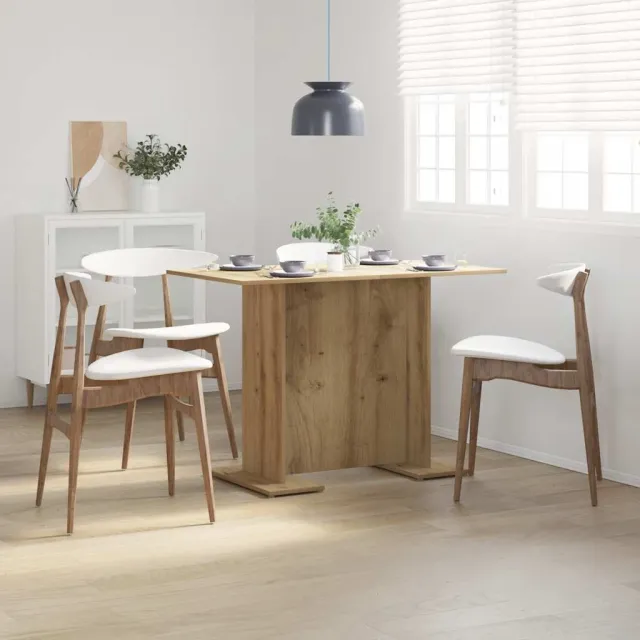 vidaXL Eettafel 110x60x75 cm bewerkt hout artisanaal eikenkleurig Bruin