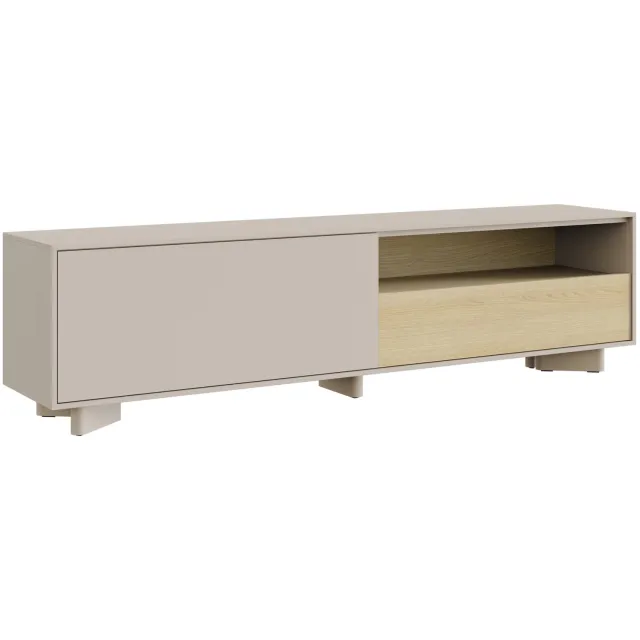 Selsey Distria – TV-meubel met lade kasjmiergrijs / eikenlook, 175 cm Kasjmier grijs