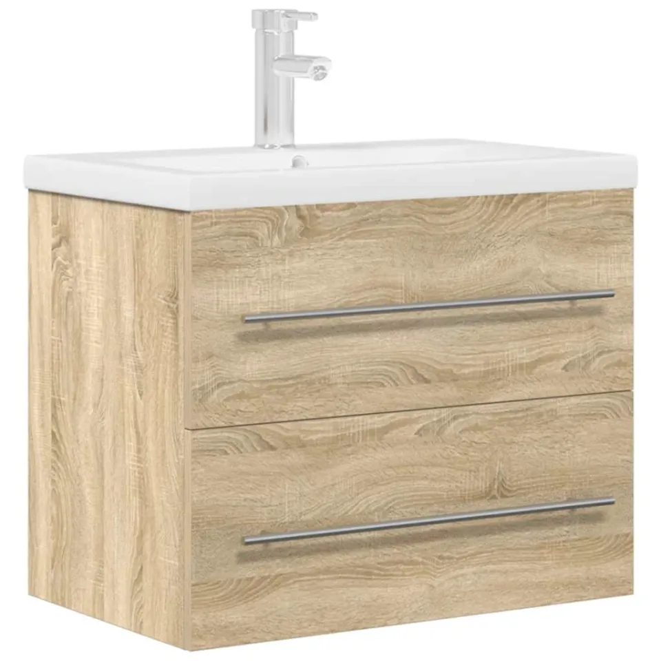 vidaXL 2-delige Badkamermeubelset bewerkt hout sonoma eikenkleurig, foto 3