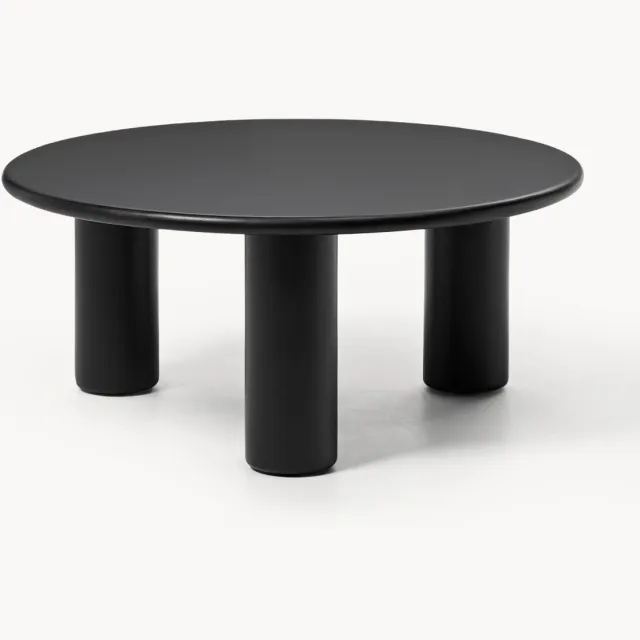 Westwing Collection Ronde salontafel Didi van eikenhout Zwart