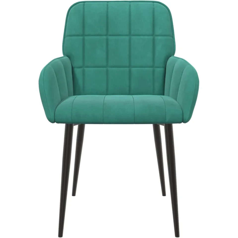 vidaXL Eettafelstoelen 2 st fluweel Turquoise 56.5 x 50 x 85 cm