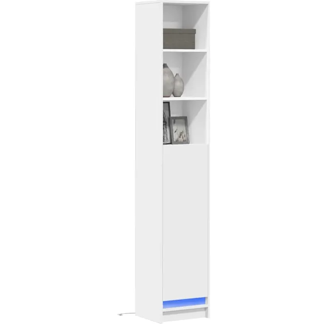 vidaXL Dressoir met LED 36x32,5x200 cm bewerkt hout wit
