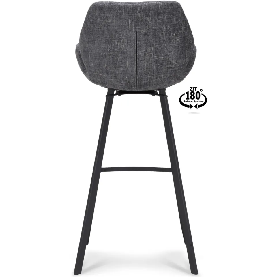 Wehkamp Home Luca barkruk donkergrijs darkgrey, foto 3