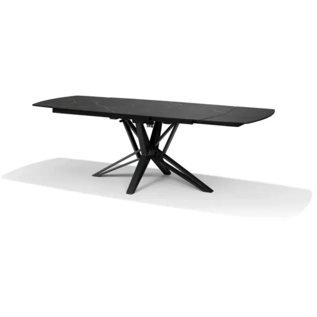 Meubelplaats Eettafel VEGAS Dekton zwart marmer 160-240X90 cm Uitschuifbaar
