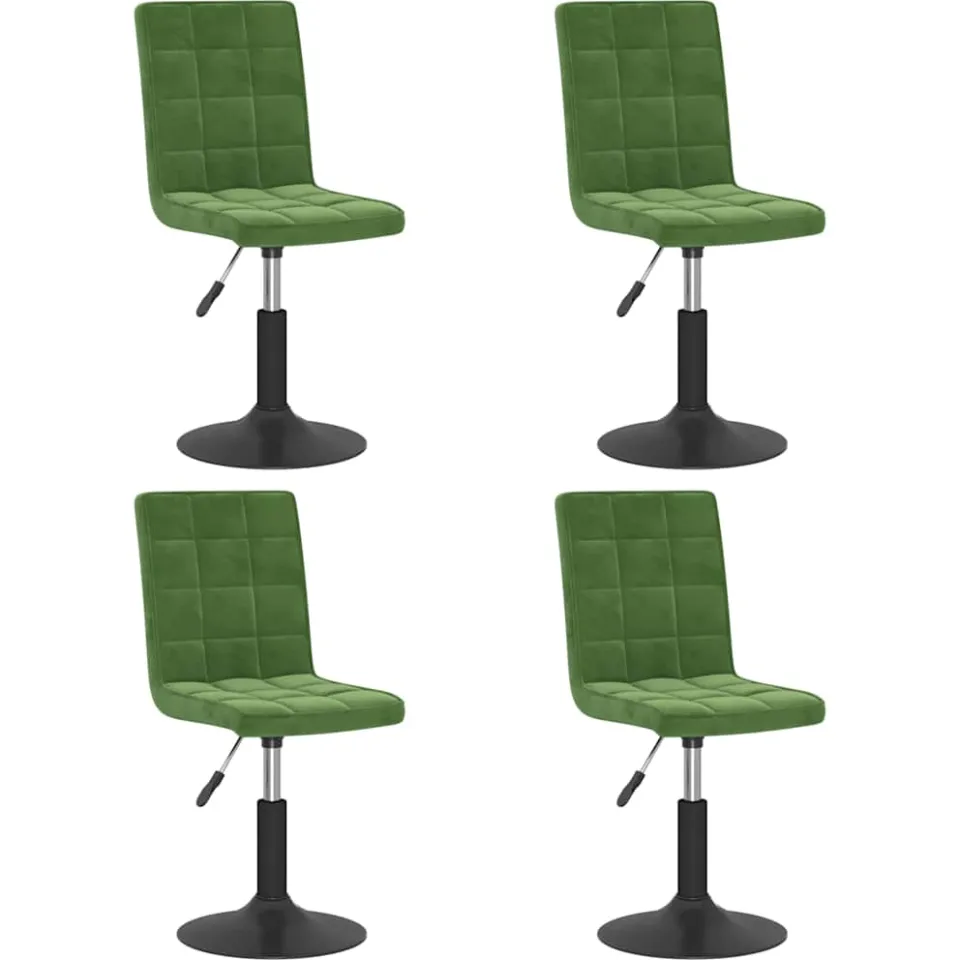 vidaXL Eetkamerstoelen draaibaar 4 st fluweel donkergroen groen, foto 3