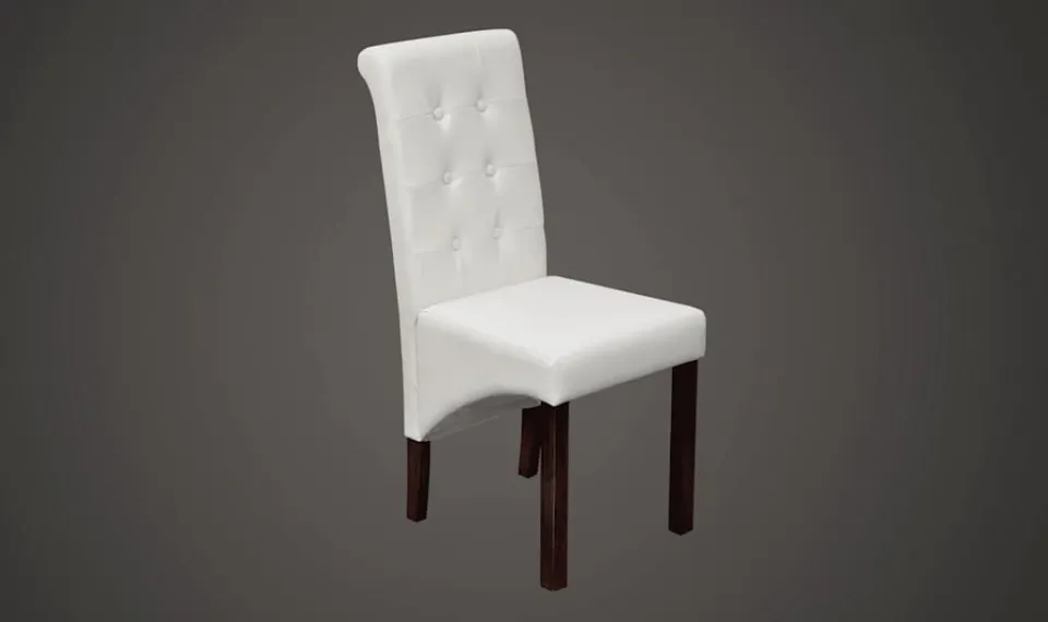 vidaXL Eetkamerstoelen 4 st kunstleer wit
