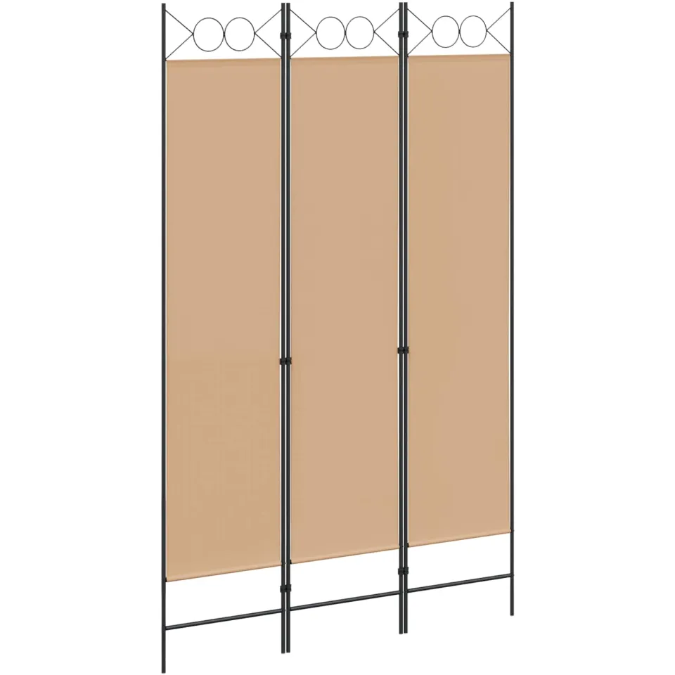 vidaXL 3-Panel Room Divider Beige 120 x 200 cm Stof, foto 3