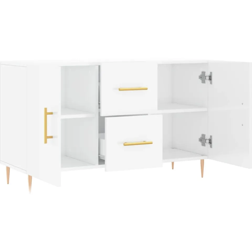 vidaXL Dressoir 100x36x60 cm bewerkt hout hoogglans wit