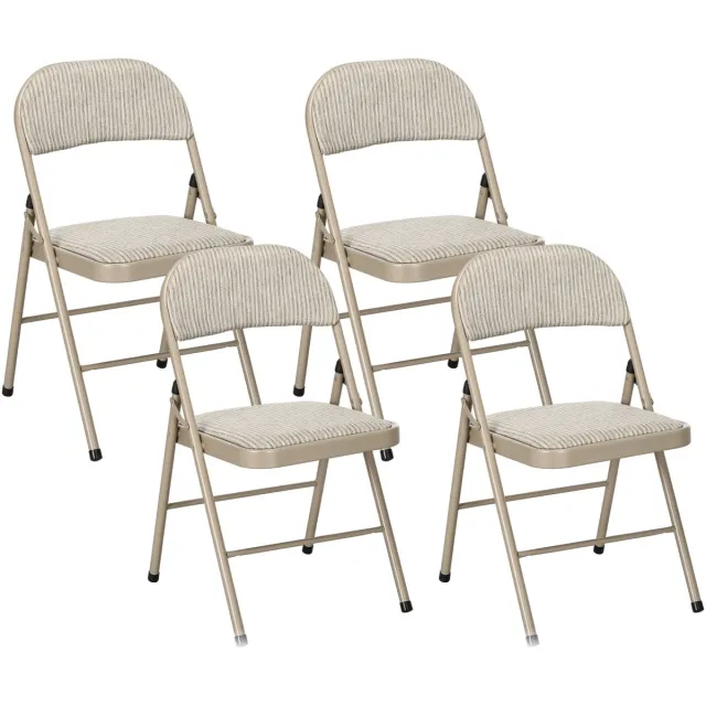 Homcom vouwstoel - polyester/staal - 45L x 46B x 78H cm - beige
