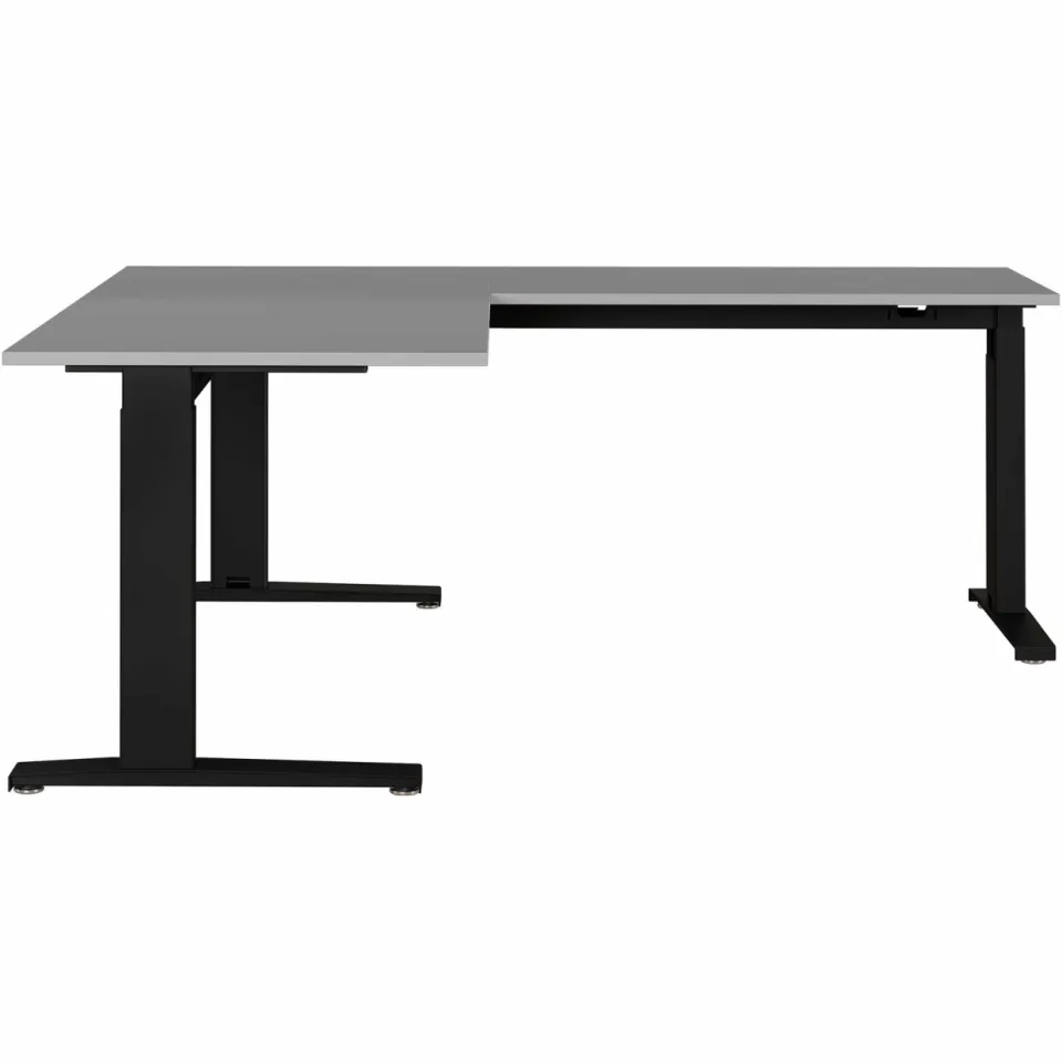 Hoekbureau Ergonoma Lichtgrijs Zwart, foto 2