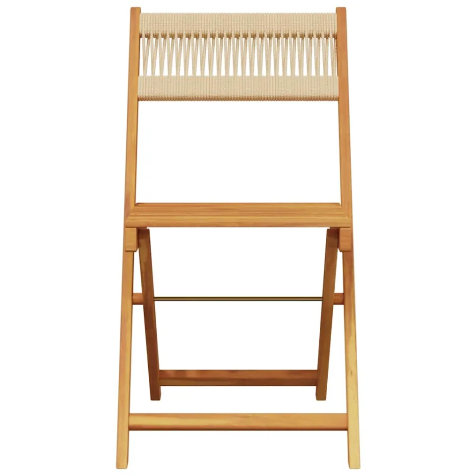 vidaXL 3-delige Bistroset polypropeen en massief hout beige, foto 4