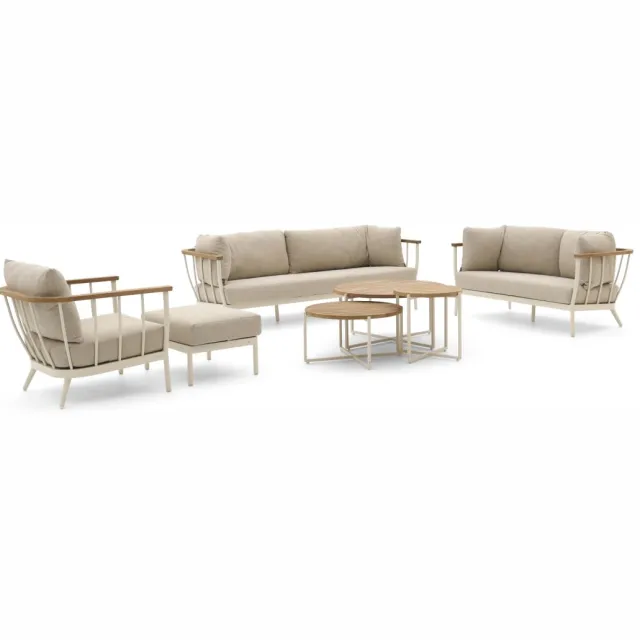 Apple Bee Condor stoel-bank loungeset 7-delig 6-zits Grijs