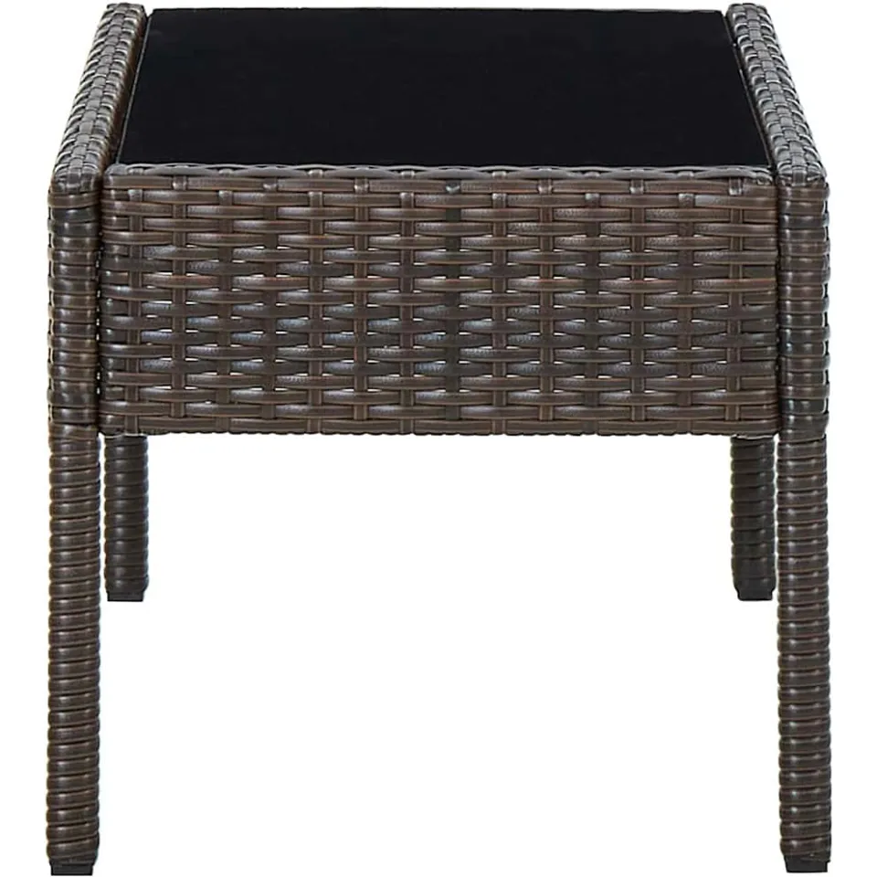 vidaXL Tuintafel 75x40x37 cm poly rattan bruin, foto 3