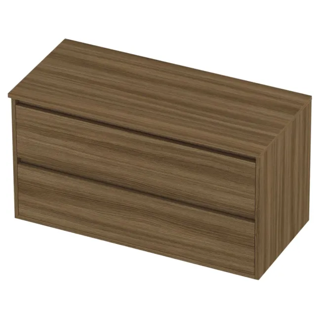 Proline Deck Badmeubelset Greeploos Symmetrisch Kader 100x46x54 cm Caramel Walnut Houtlook