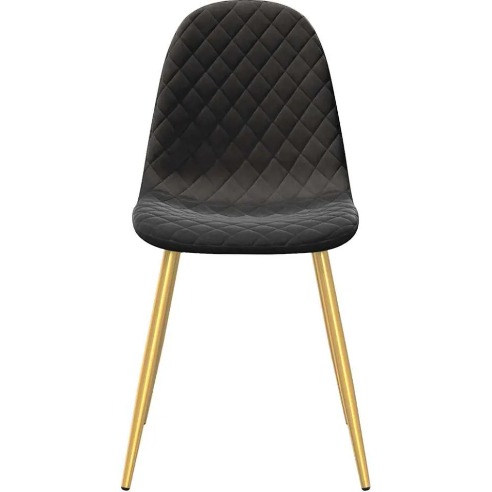 vidaXL Eetkamerstoelen 6 st fluweel zwart, foto 4