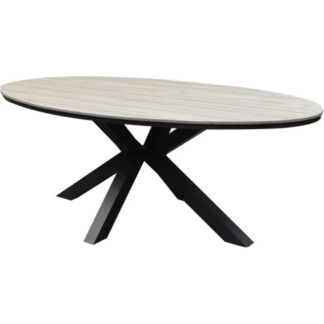 AVH-Collectie Salvador dining tuintafel ovaal 180x100xH75 cm polywood Antraciet