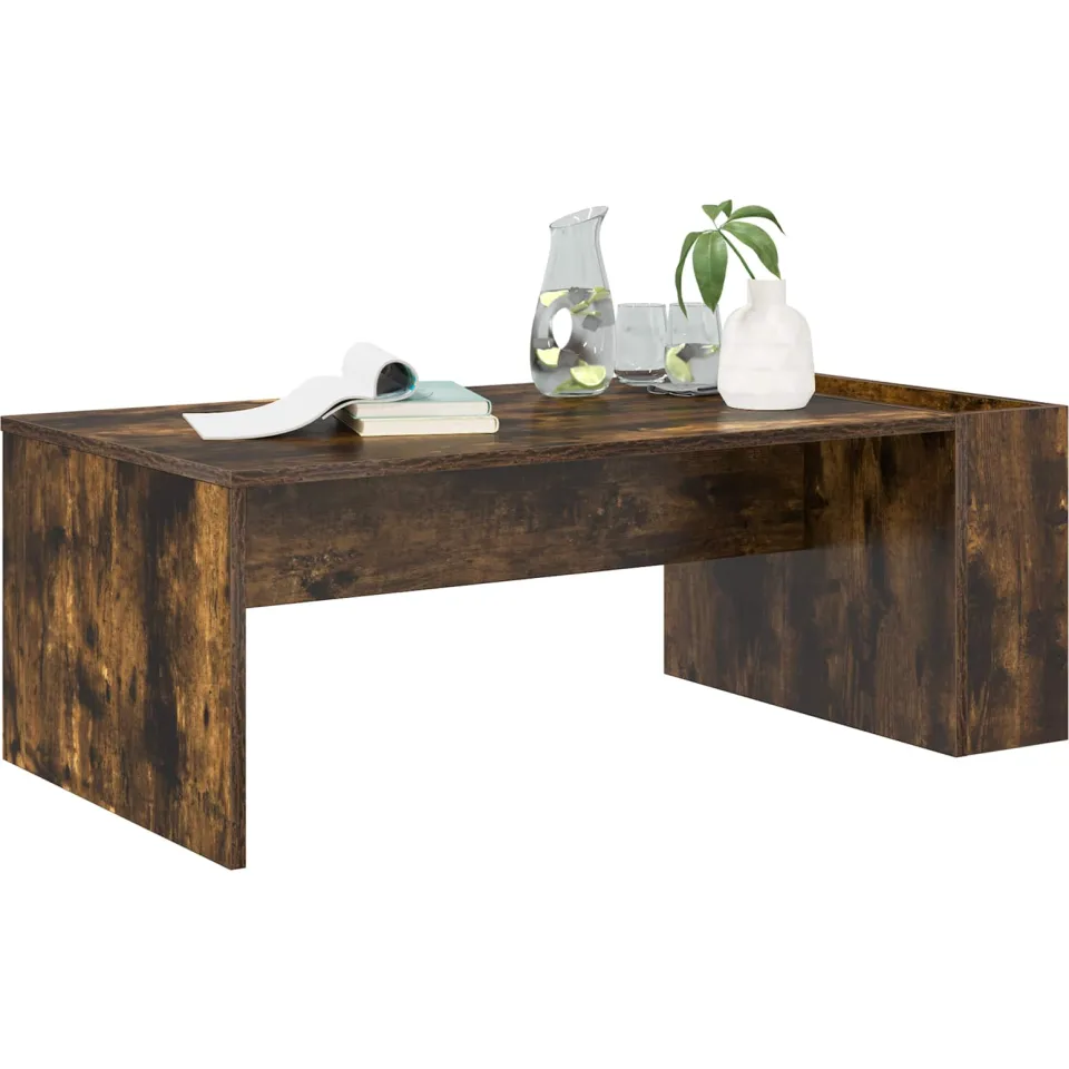 vidaXL Salontafel Gerookt eiken 95 x 50 x 34 cm Bewerkt hout Bruin