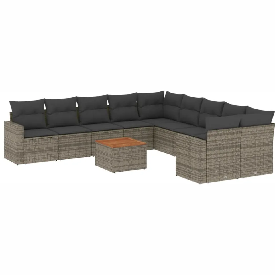 vidaXL Patio Sofa Set 10-zits Grey and Dark Grey, foto 3
