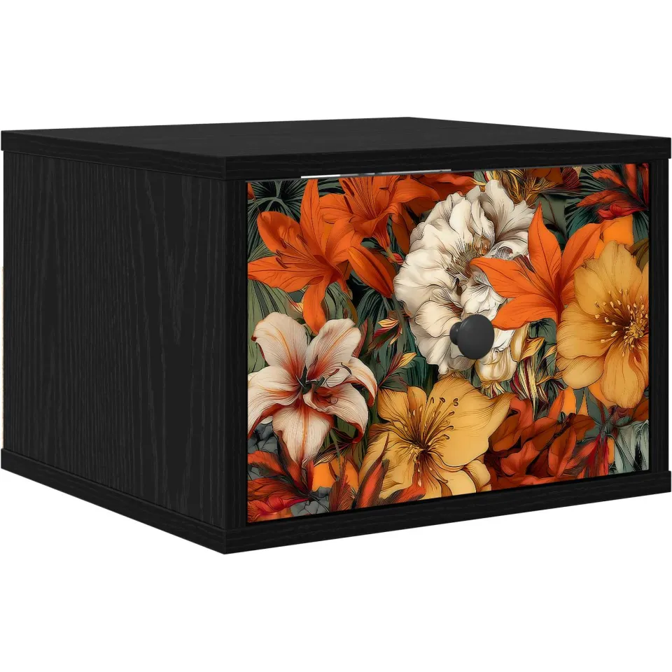vidaXL Wandkastje GENNEP Zwart eiken 36 x 33 x 25 cm Bewerkt hout, foto 3