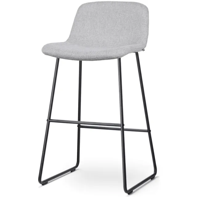 Nolon Nino-Mats barkruk lichtgrijs - zwart onderstel - 75 cm