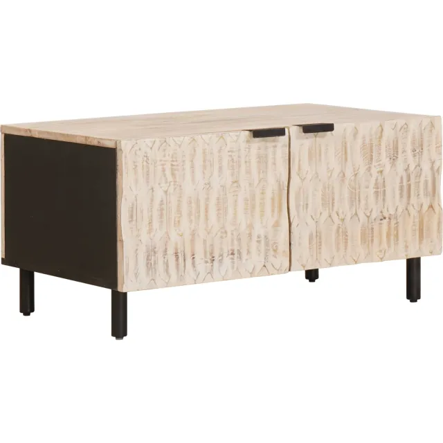 vidaXL Salontafel Wit 80 x 50 x 40 cm Massief Mango Hout