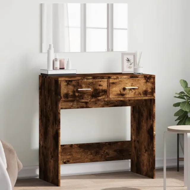 vidaXL Kaptafel met spiegel 80x39x80 cm gerookt eikenkleurig Bruin