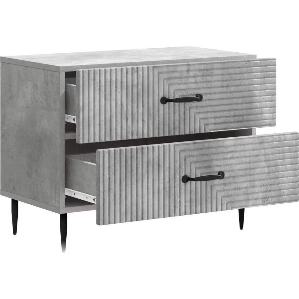 vidaXL Nachtkastje Betongrijs 62 x 34,5 x 47,5 cm Bewerkt hout grijs, foto 3