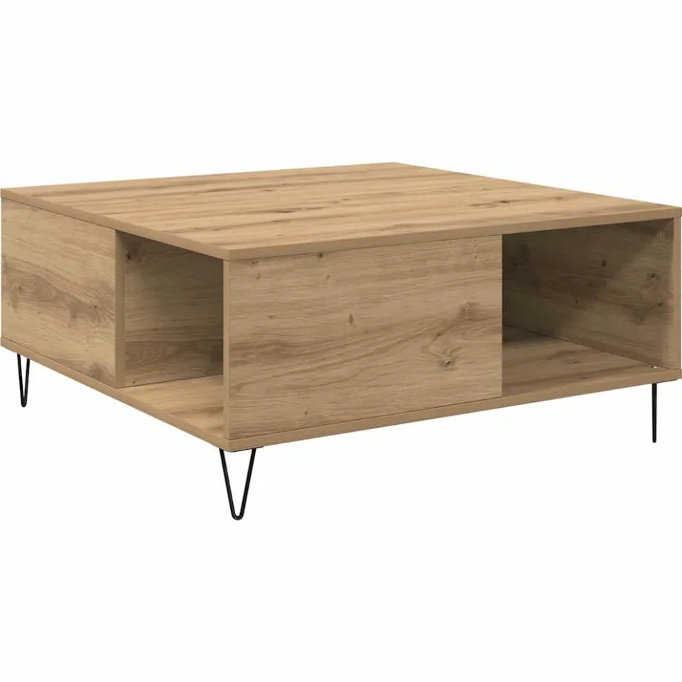 vidaXL Salontafel Artisan Eiken 80 x 80 x 36,5 cm Bewerkt hout, foto 3