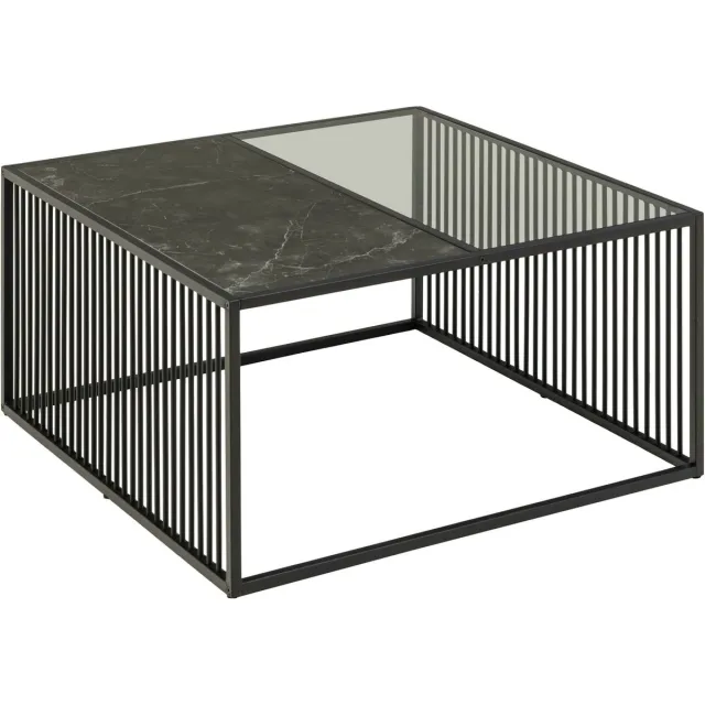 Bendt Salontafel 'Esme' Marmerlook, 80 x 80cm Zwart