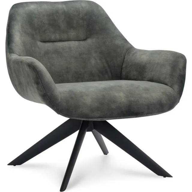 Icon Living Fauteuil Vico - Velours Adore Hunter - Poot Zwart Groen