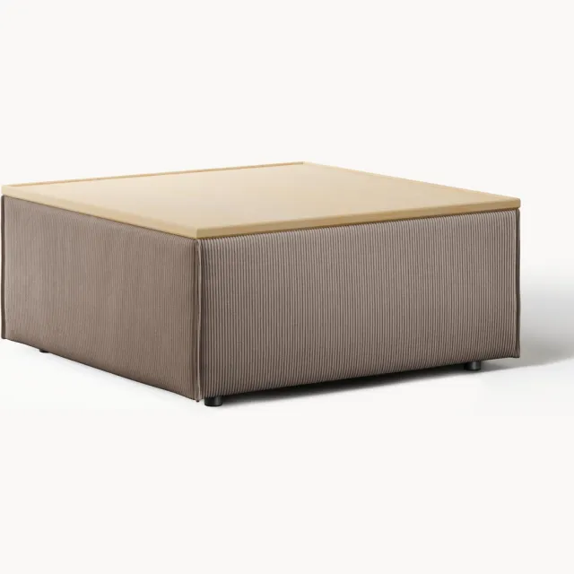 Westwing Collection Corduroy poef Lennon met opbergruimte Taupe