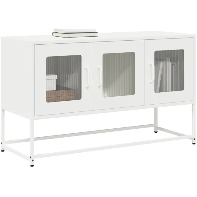 vidaXL Tv-meubel 100,5x39x60,5 cm koudgewalst staal wit