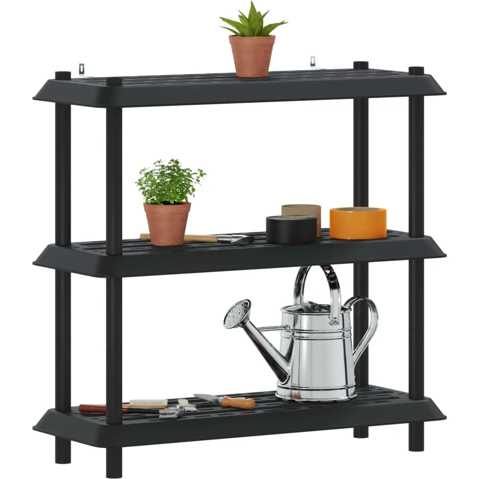 vidaXL Plankenunit 3-laags 100 x 40 x 96 cm PP Antracietkleurig, foto 3