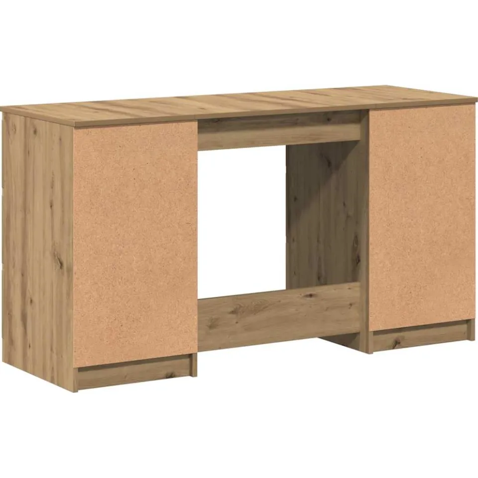 vidaXL Bureau 140x50x77 cm bewerkt hout artisanaal eikenkleur, foto 3