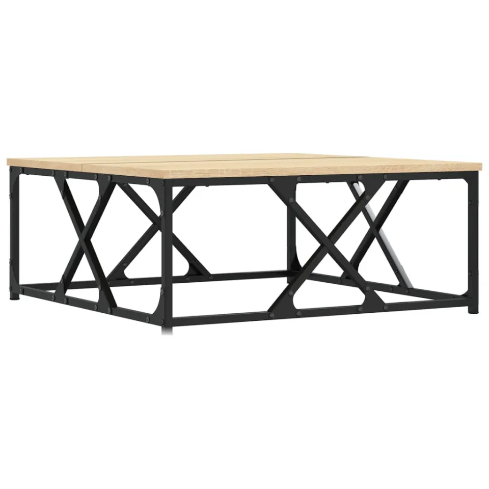 vidaXL Salontafel 70x70x30 cm bewerkt hout sonoma eikenkleurig, foto 3