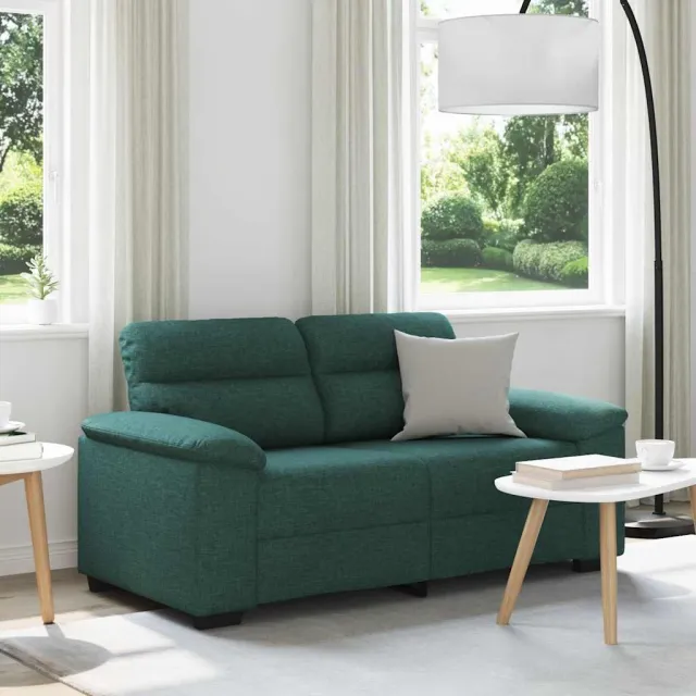vidaXL 2-zitsbank donkergroen 160x81x84 cm stof