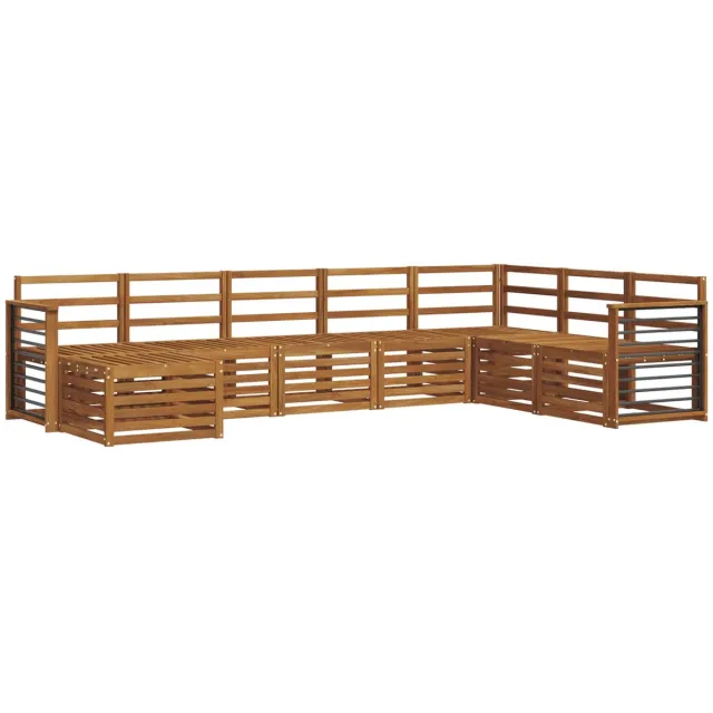 vidaXL Buiten - bank - set - 8 - st - 8-zits - Naturel - Massief - Acacia - Hout
