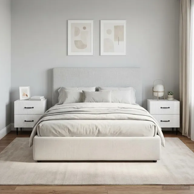 vidaXL Nachtkastje 2 st Hoogglans Wit 43 x 34,5 x 47,5 cm Bewerkt hout, foto 2