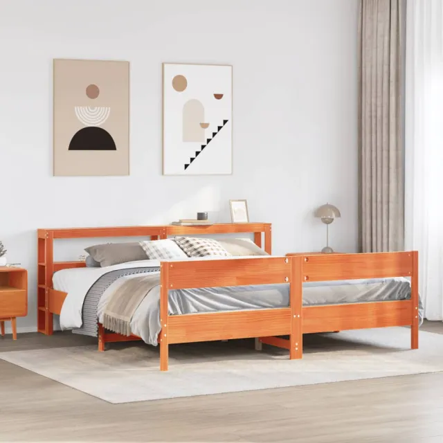 vidaXL Bedframe zonder matras massief grenenhout wasbruin 180x200 cm bruin
