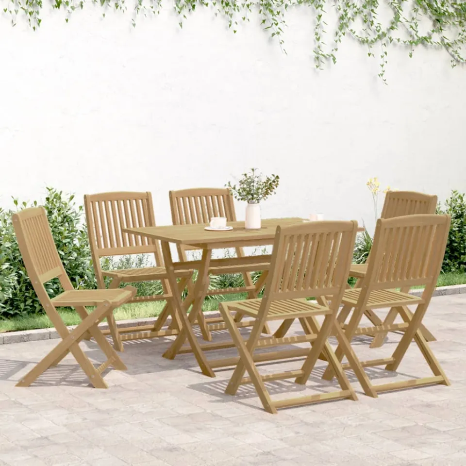 vidaXL 7-delige Tuinset massief acaciahout bruin, foto 2
