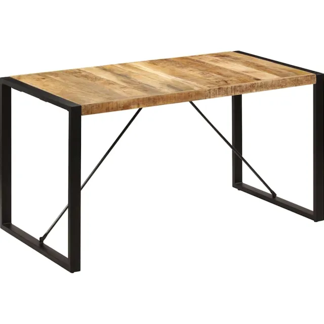 vidaXL Eettafel 140x70x75 cm massief mangohout Bruin