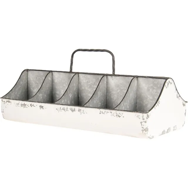 Clayre & Eef Vakkenbak 10 Vakken 50x26x23 cm Wit IJzer