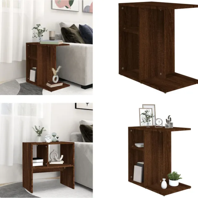vidaXL Bijzettafel - 50x30x50 - cm - bewerkt - hout - bruin - eikenkleur bruineiken