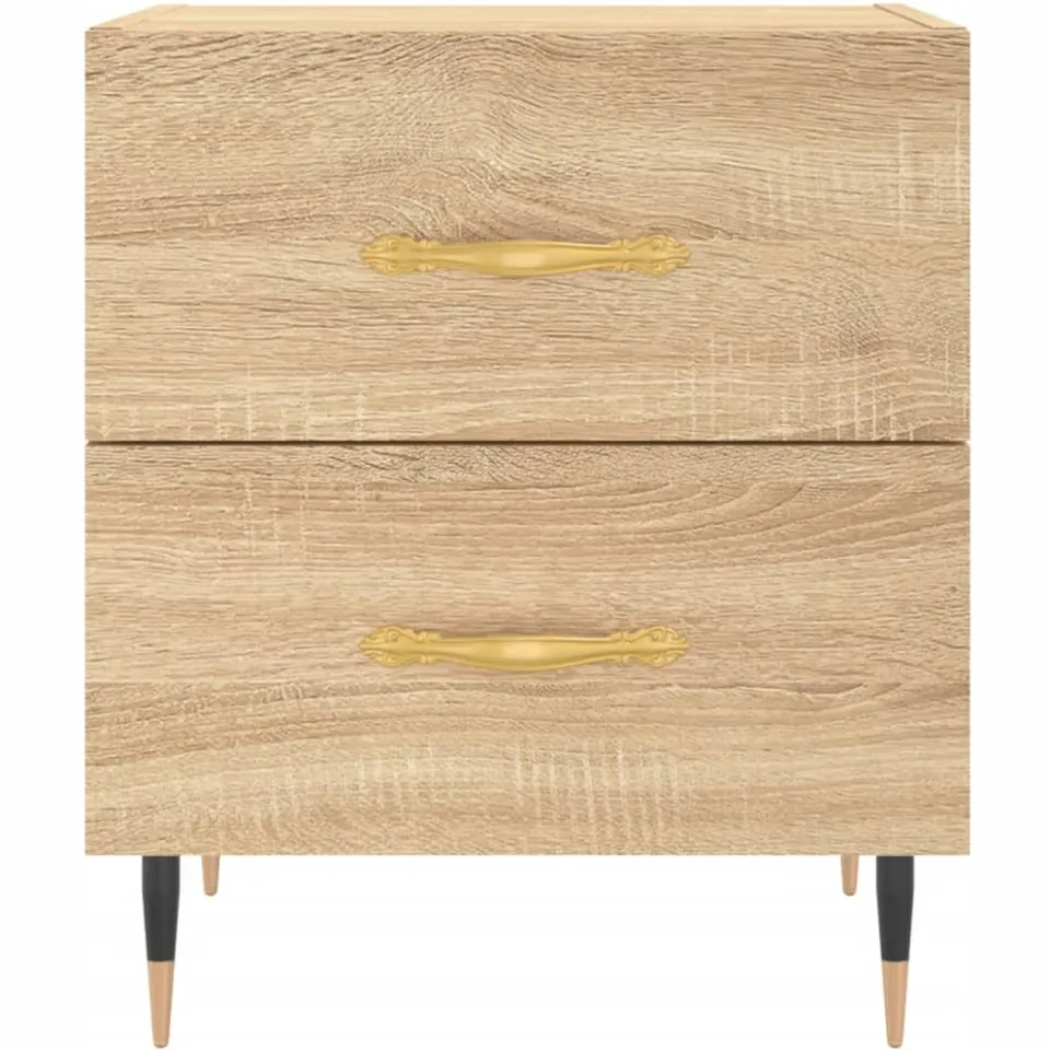 vidaXL Nachtkastje 40x35x47,5 cm bewerkt hout sonoma eikenkleurig, foto 4