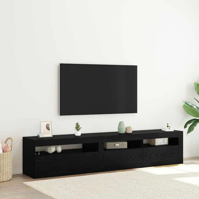vidaXL TV-kast 2 st Zwart Eiken Bewerkt hout, foto 2