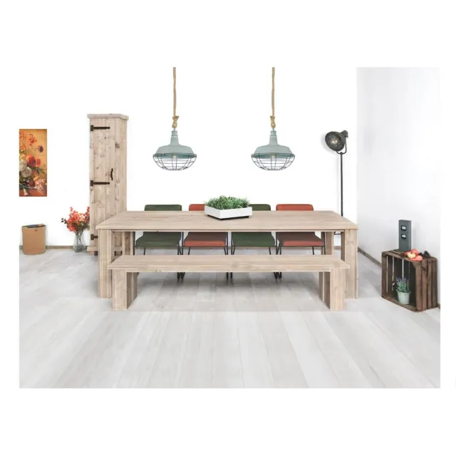 NordXL Steigerhouten tafel Denver met overstekend blad